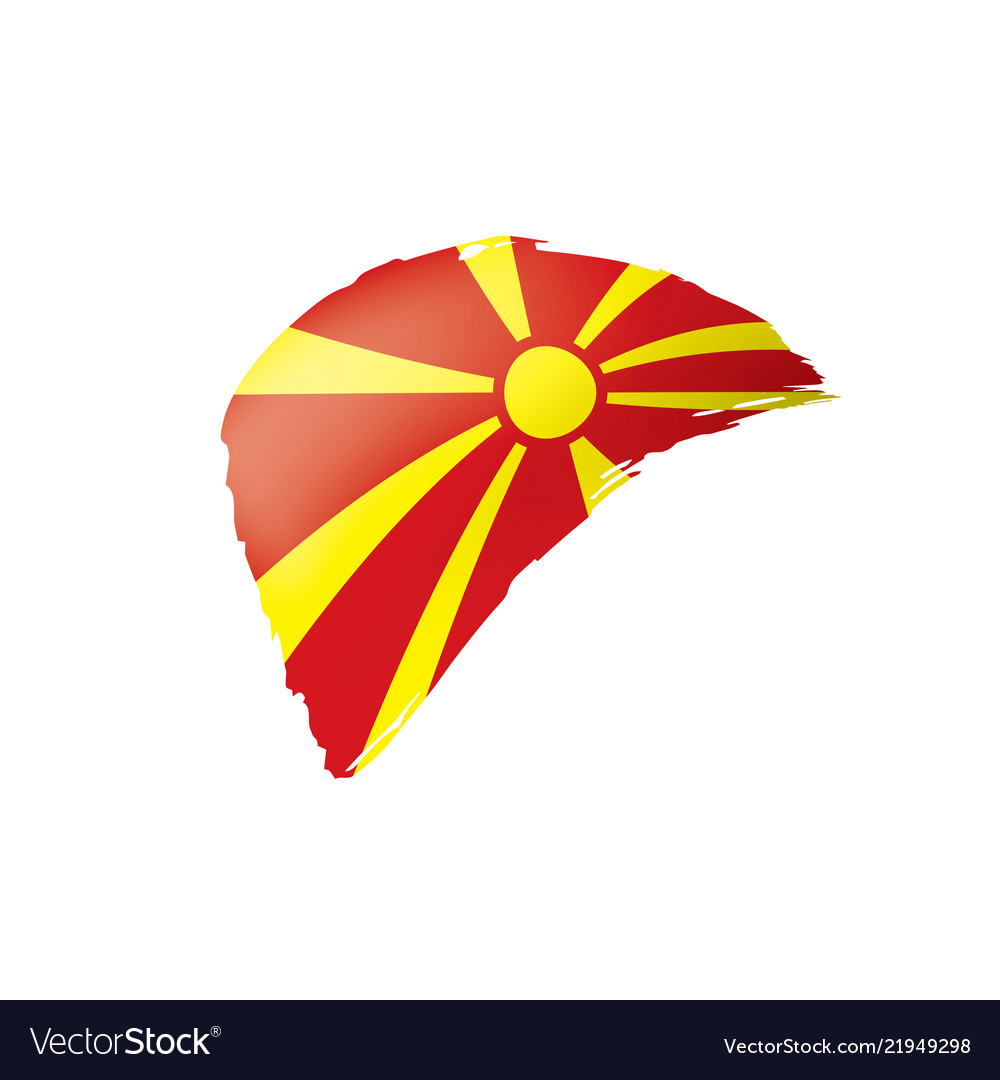 Macedonia flag on a white