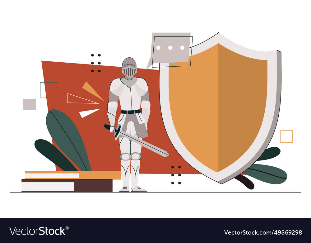 Man in armor concept vector image Man in armor concept