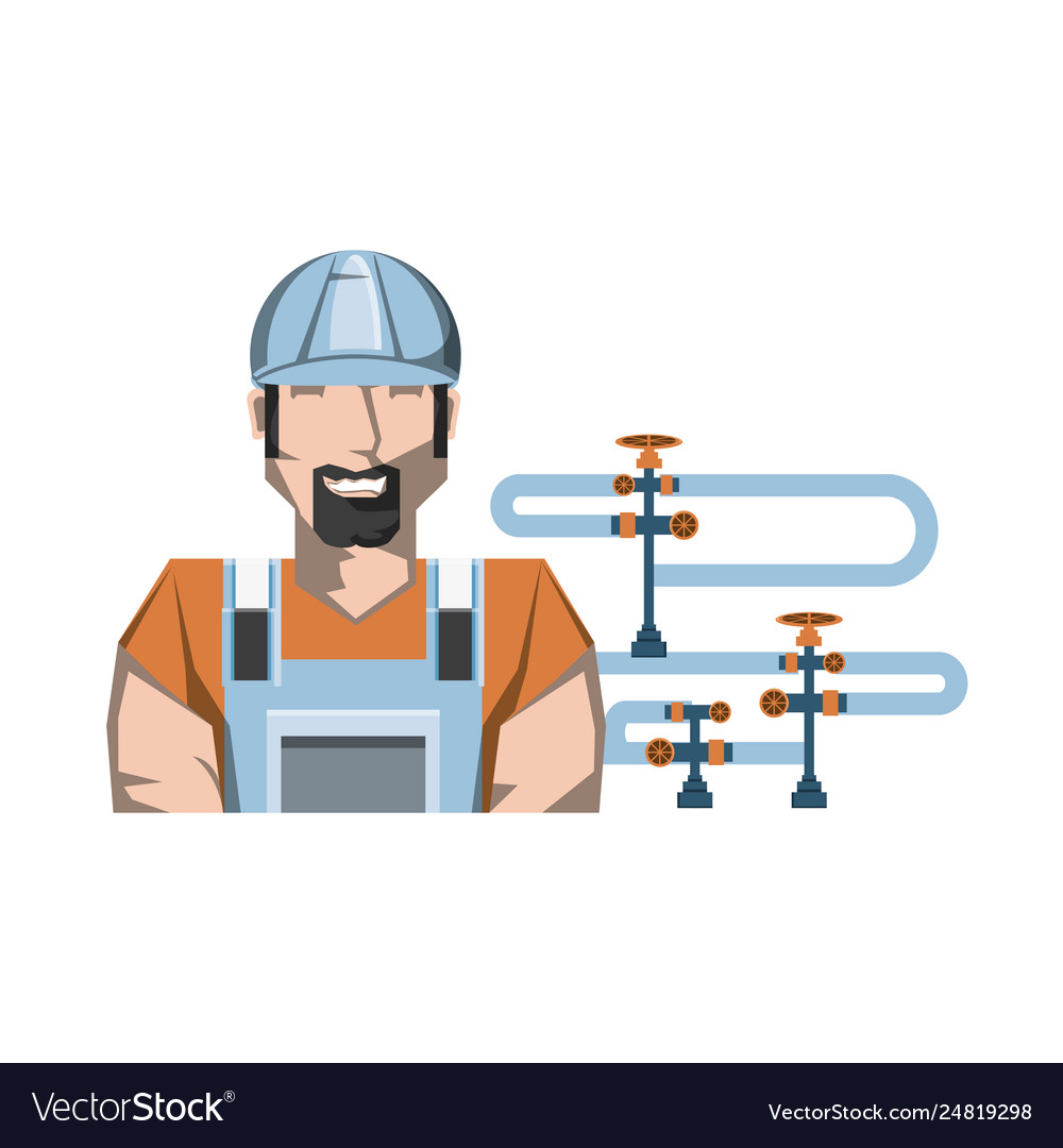 Pipeline petroleum with worker character
