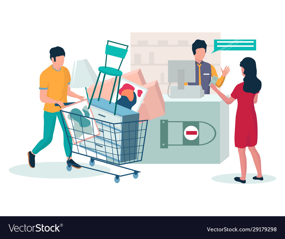 Purchase furniture flat style design Royalty Free Vector