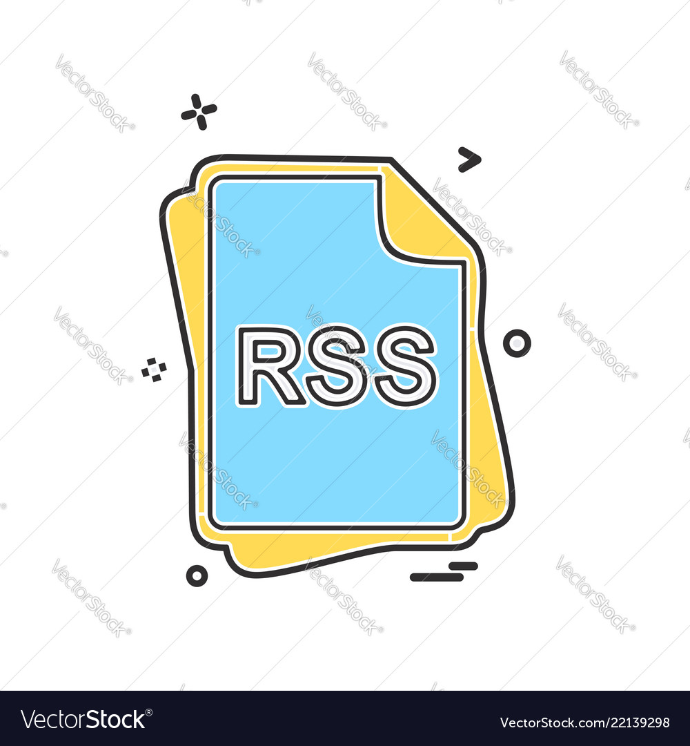 Rss file type icon design Vector Image Rss file type icon design