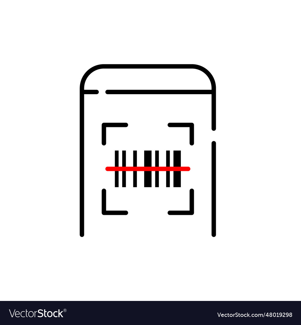 Scanning bar code with smart phone shopping vector image Scanning bar code with smart phone shopping