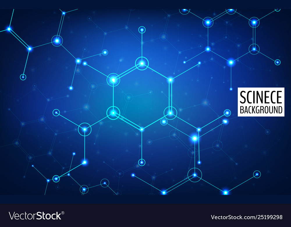 Science background with polygonal elements Vector Image