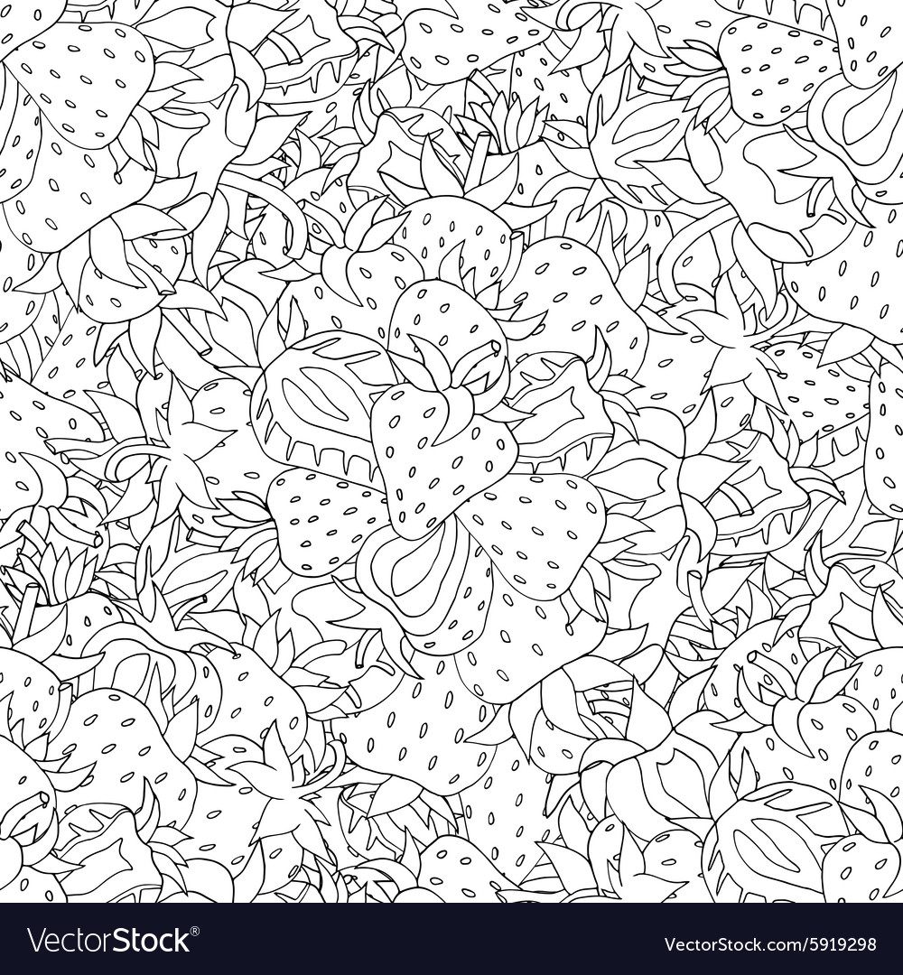 Seamless pattern set red strawberries