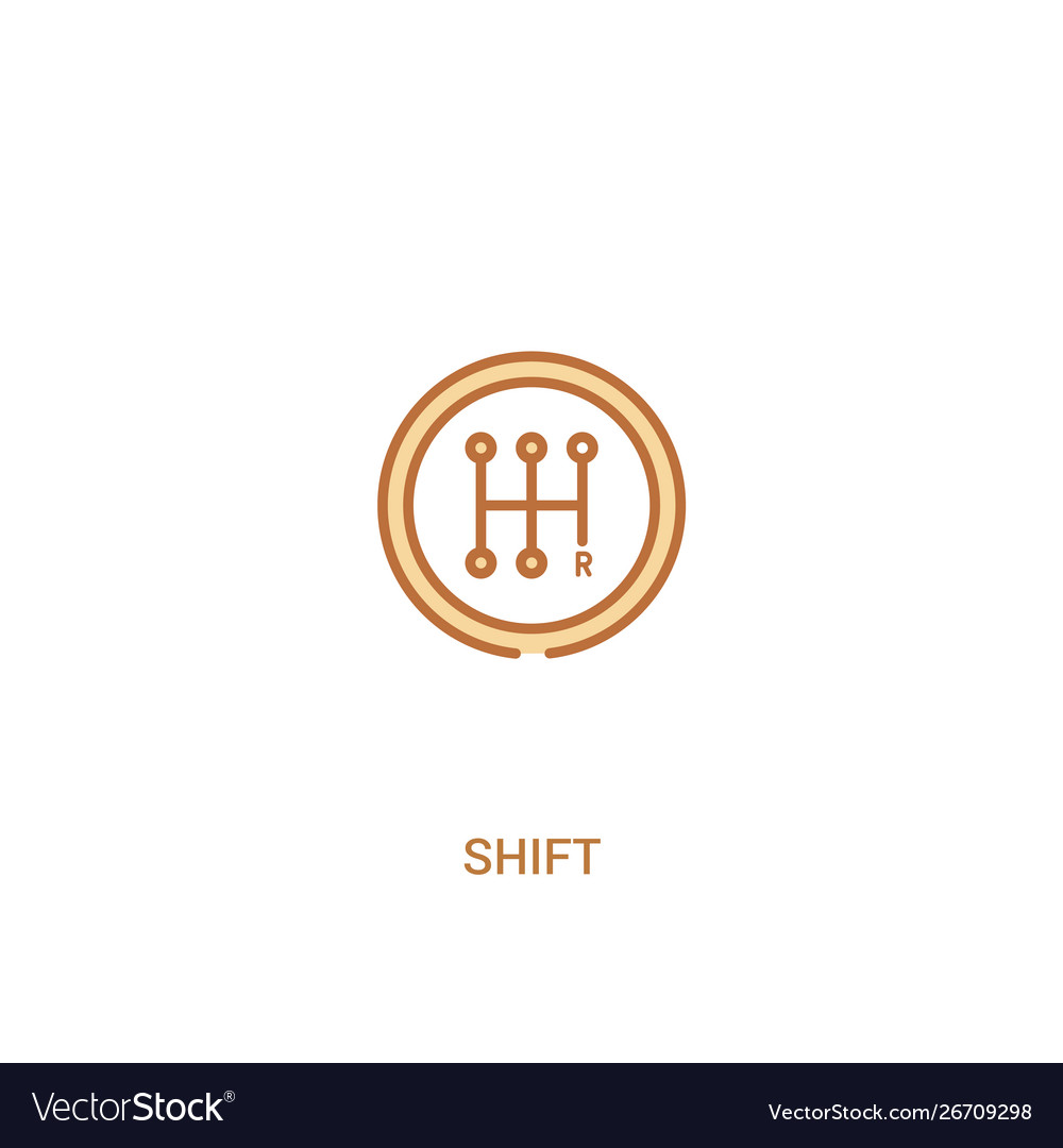 Shift concept 2 colored icon simple line element vector image Shift concept 2 colored icon simple line element