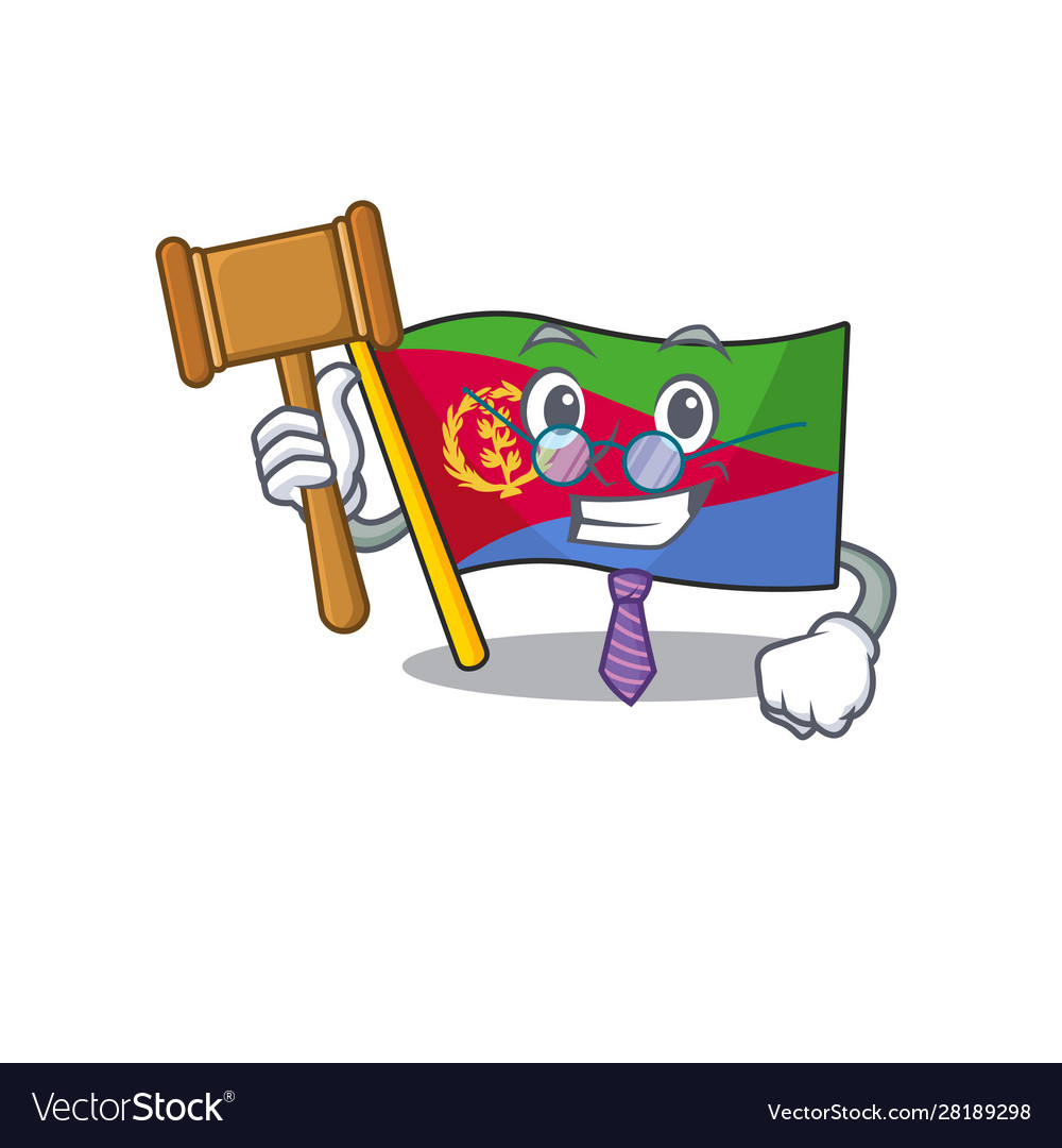 Smart judge flag eritrea presented in cartoon