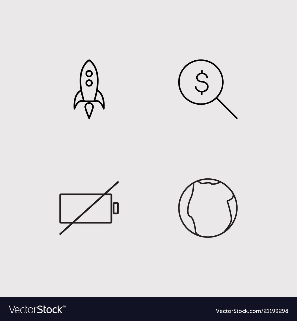 User interface simple linear icons set outlined