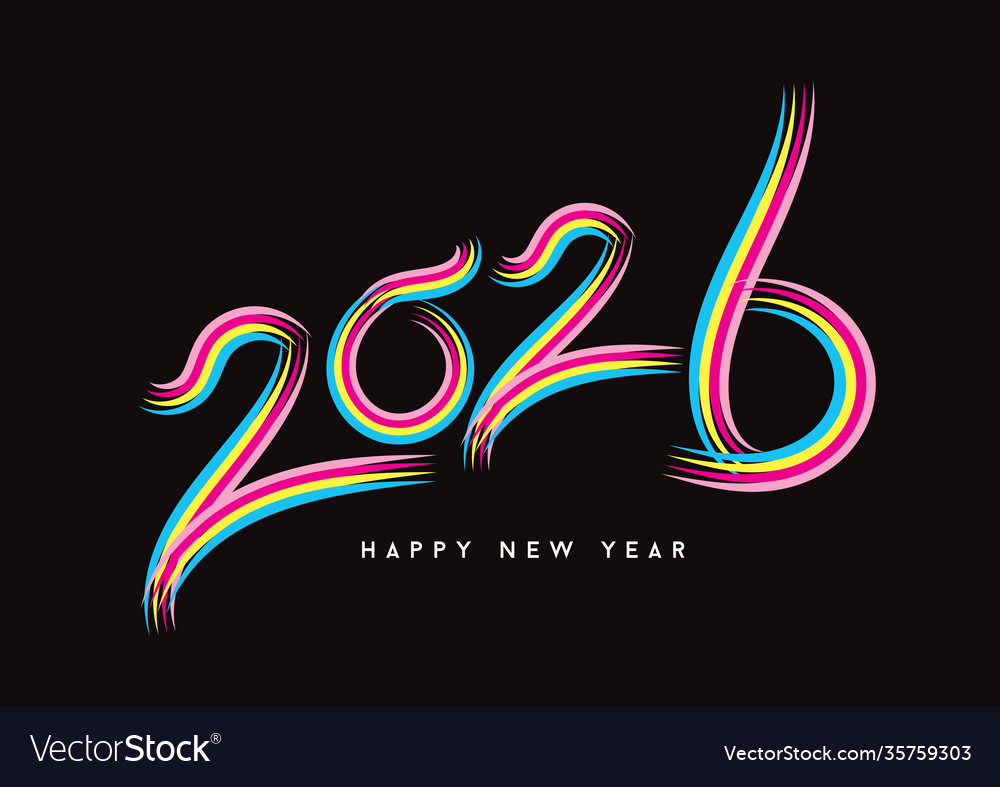 2026 Neujahr Typografie Feiern