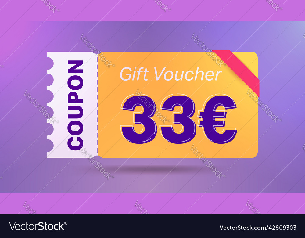 33 euro coupon promotion sale for website Vector Image