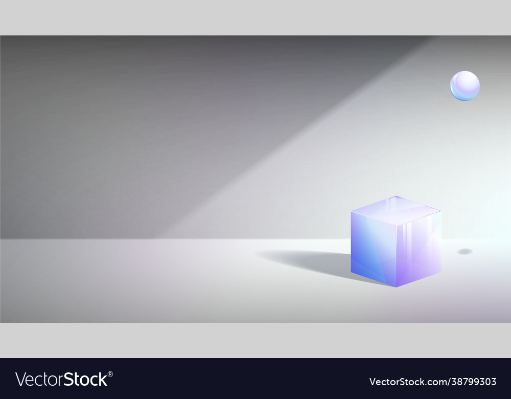 3d cube and sphere abstract design