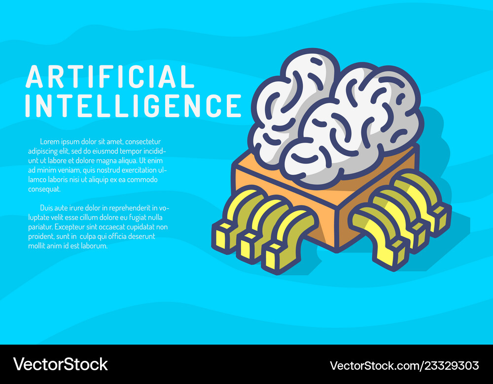 Artificial intelligence themed design hand drawn Vector Image
