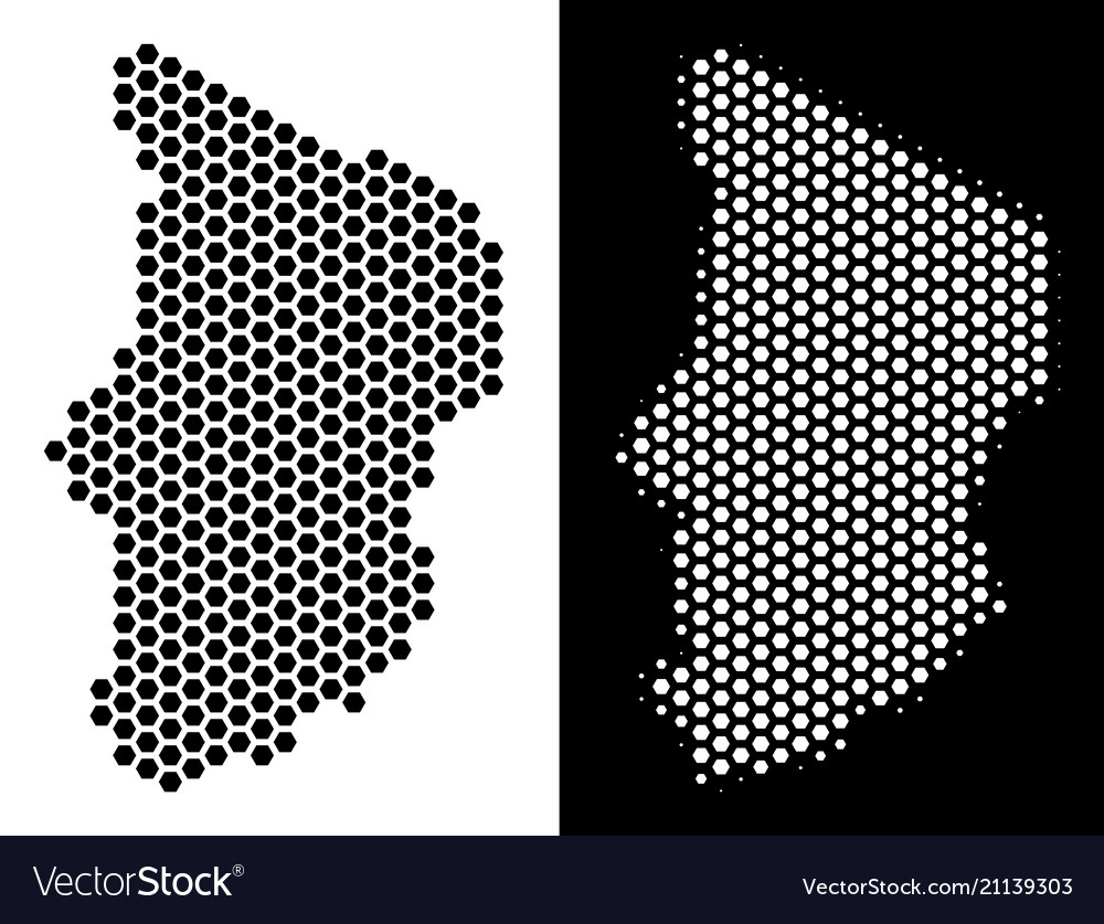 Chad map hex-tile abstraction vector image Chad map hex-tile abstraction