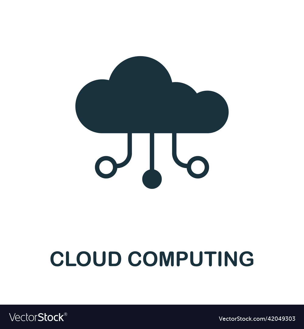 Cloud computing icon monochrome simple Vector Image Cloud computing icon monochrome simple