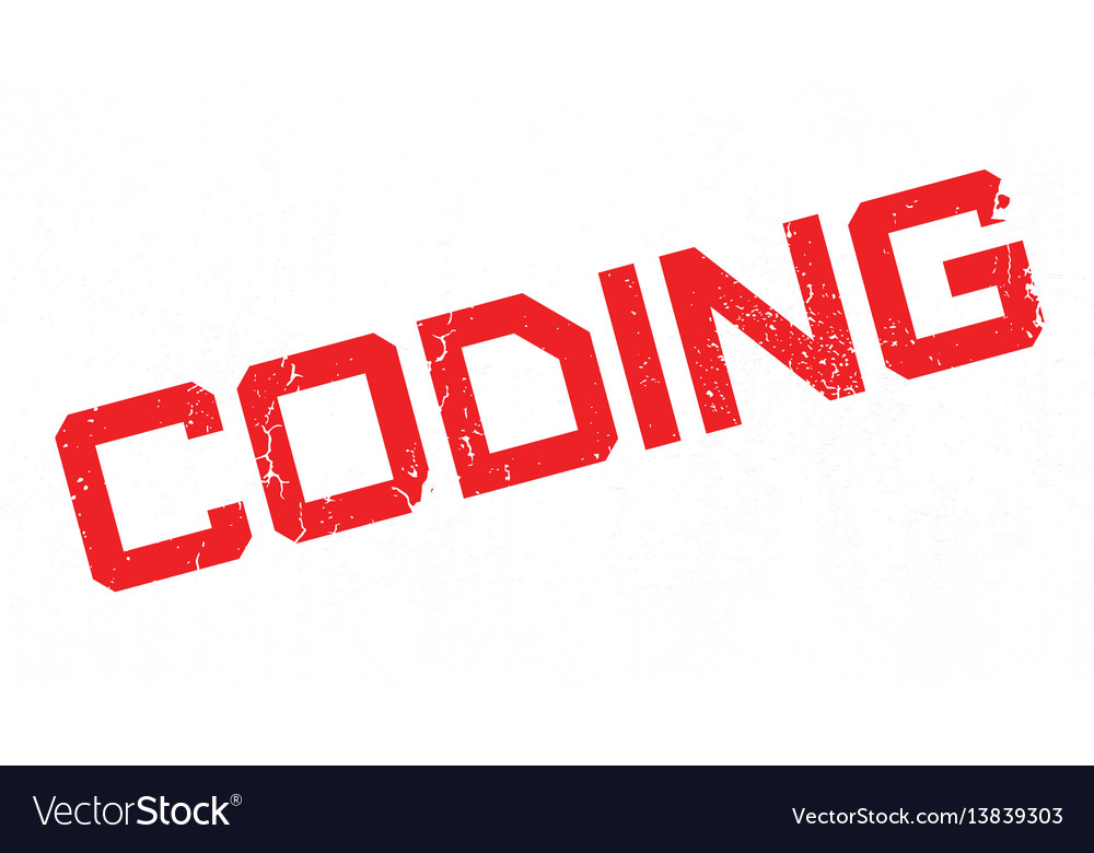 Coding rubber stamp vector image Coding rubber stamp
