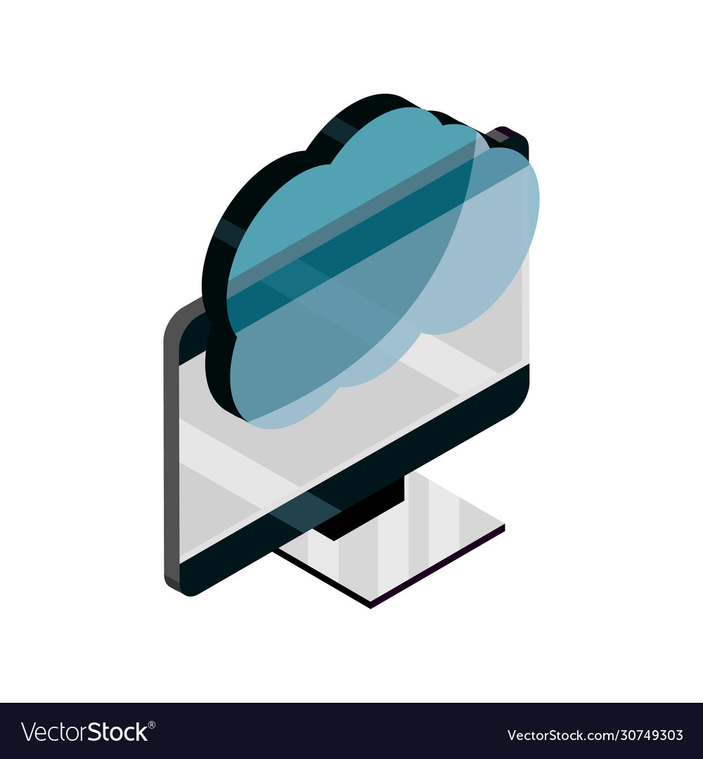 Computer Cloud Computing Speicherdatengerät vector image Computer Cloud Computing Speicherdatengerät