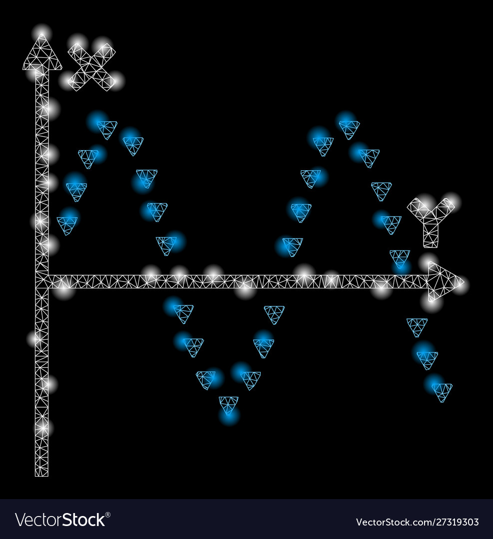 Flare mesh wire frame dotted sine plot with vector image Flare mesh wire frame dotted sine plot with