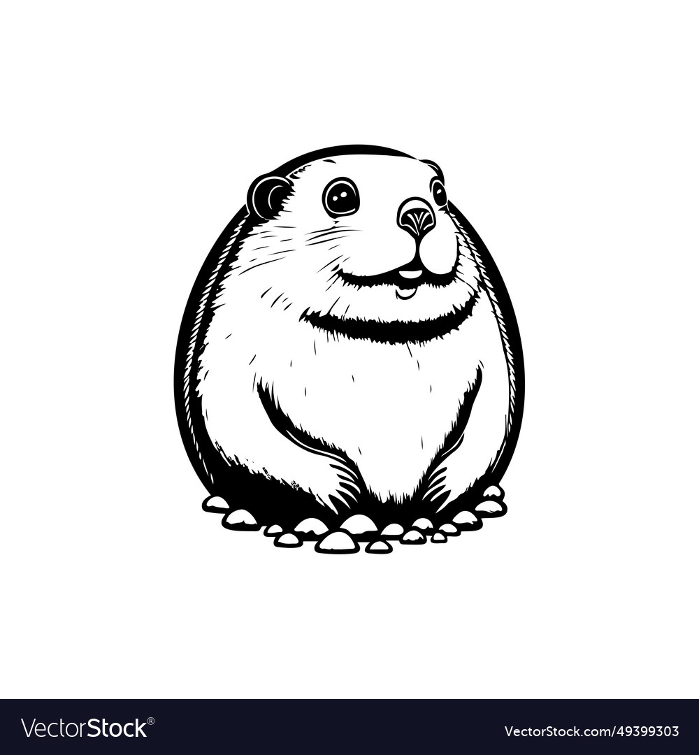 Groundhog Land Icon Hand Draw Black Colour Vector Image