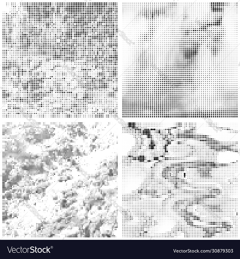 Halftone pattern set dots dotted texture vector image Halftone pattern set dots dotted texture