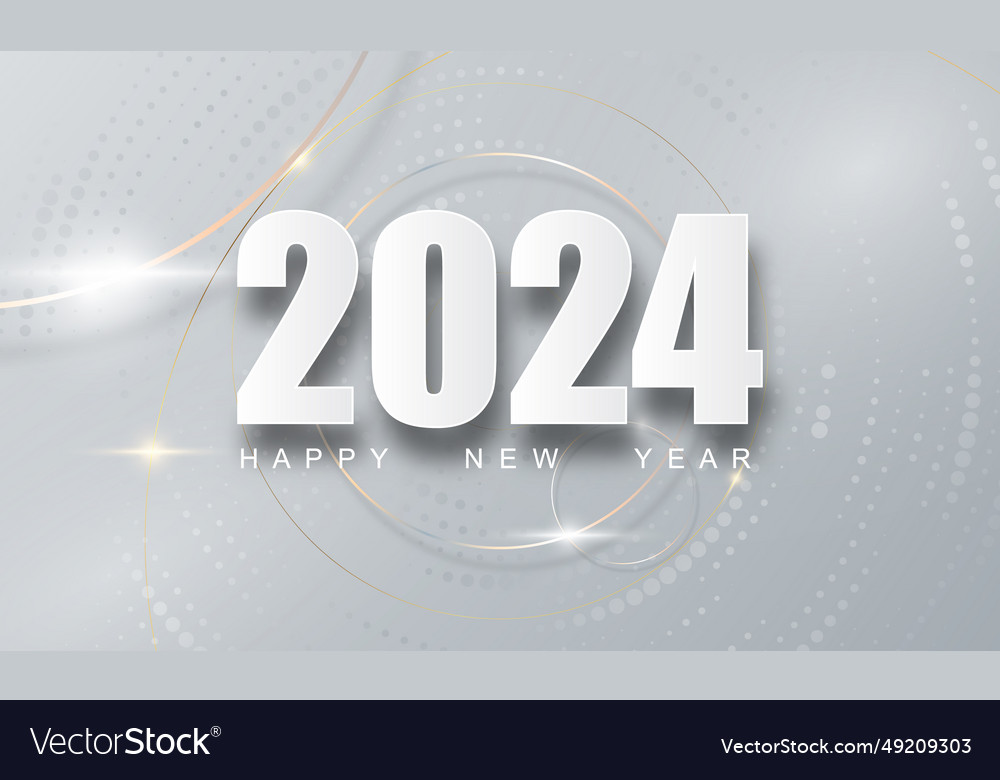 Happy new year 2024 beautiful font design Vector Image