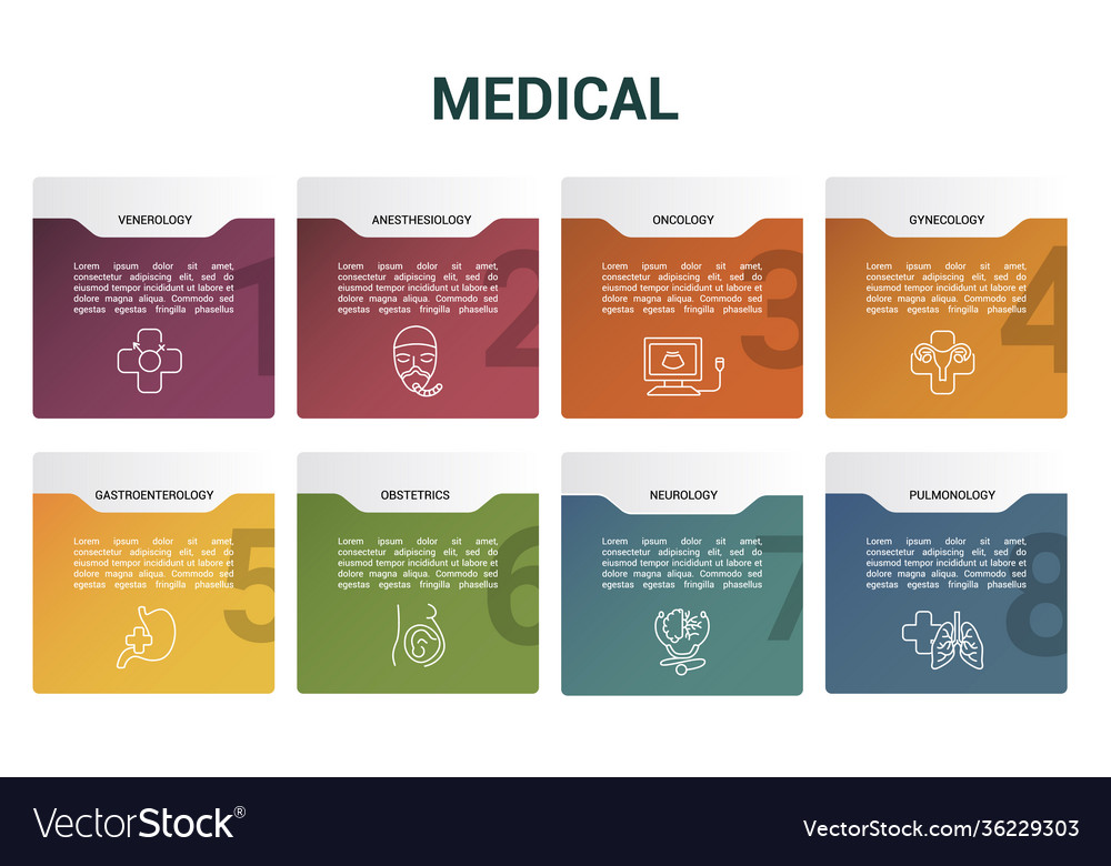 Infographic medical template icons in different vector image Infographic medical template icons in different