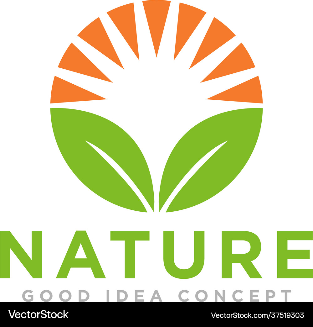 Leaf nature logo design Royalty Free Vector Image