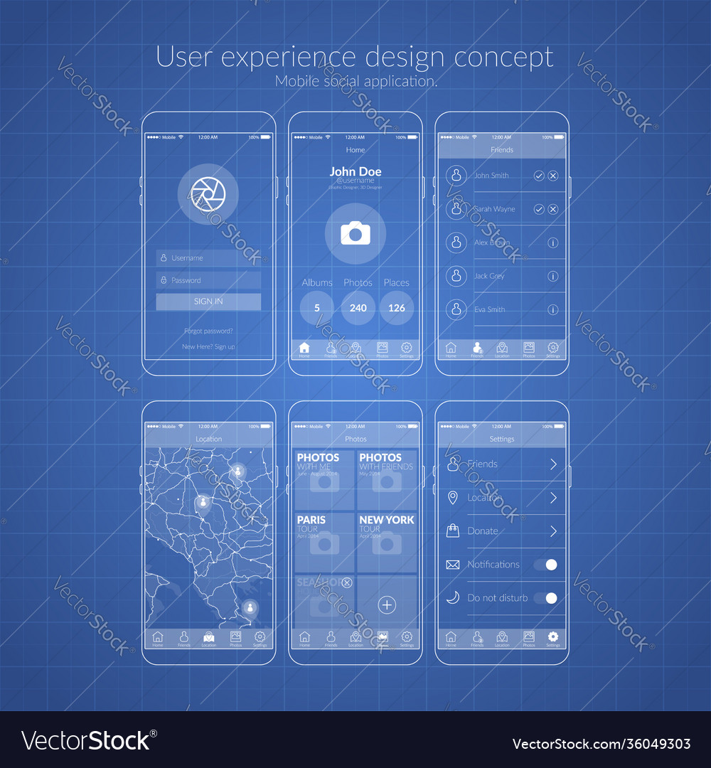 Mobile application design vector image Mobile application design