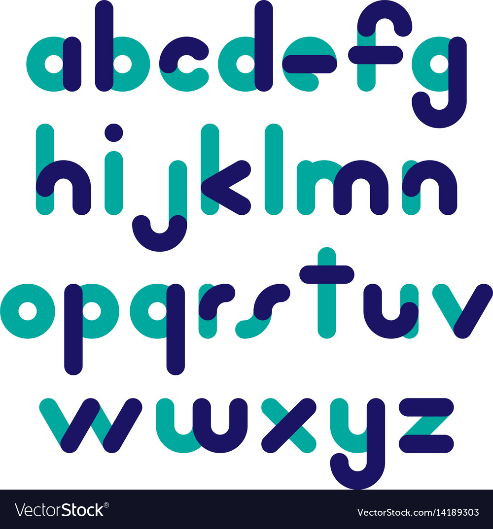 Rounded Flat Font Letters