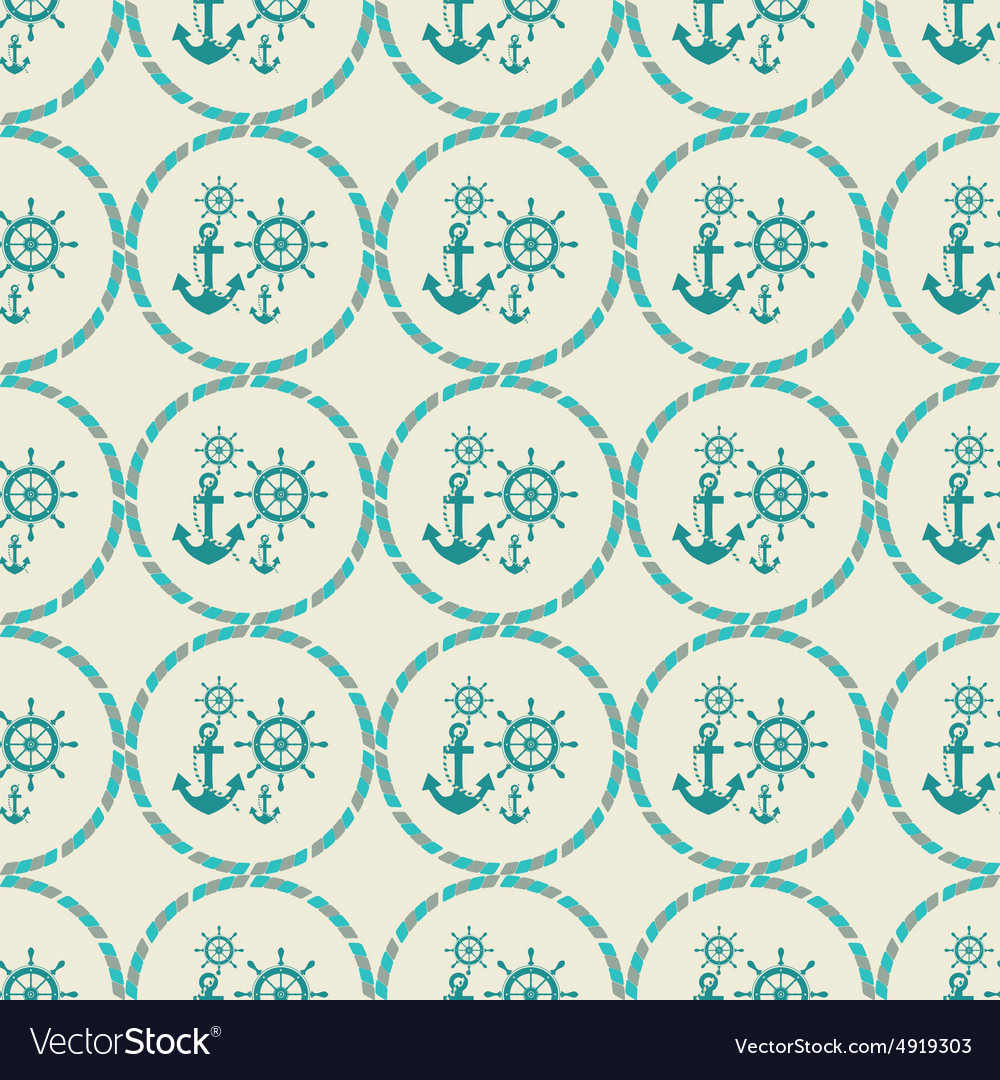 Seamless pattern of anchor helm