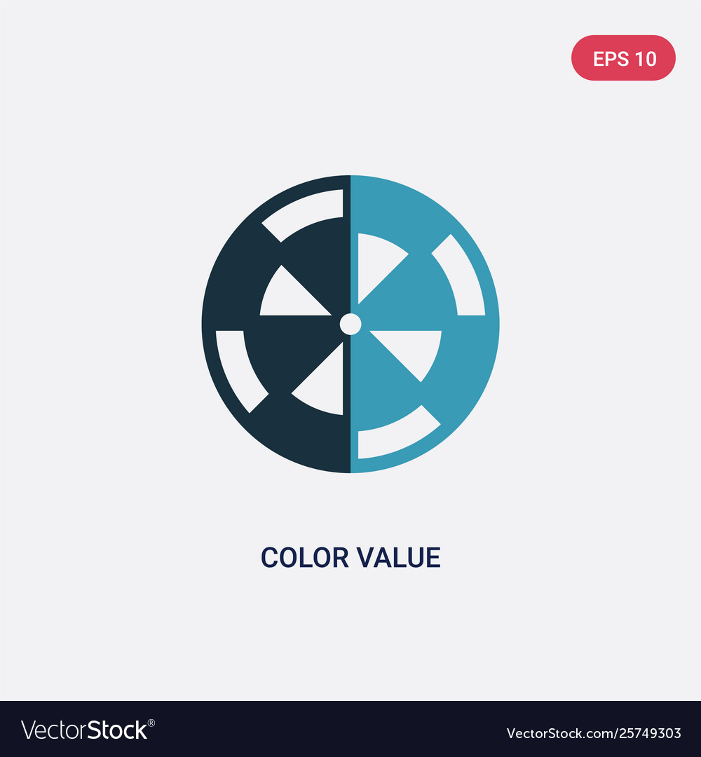 Two color value icon from technology