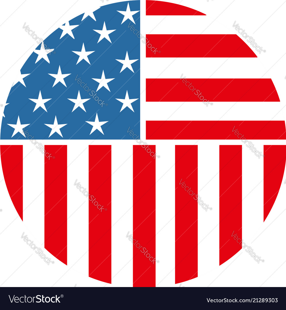 Usa american circle pin icon