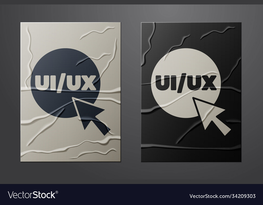 White ui or ux design icon isolated on crumpled Vector Image White ui or ux design icon isolated on crumpled