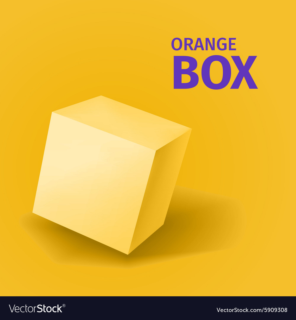 Abstrakte orange Box mit Schatten