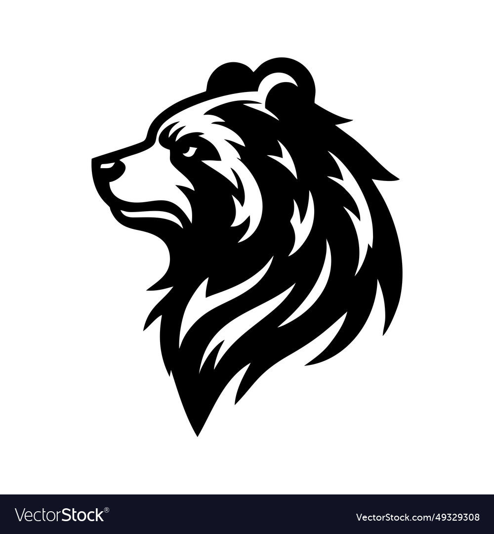 Bear head sketch hand drawn wild animals Vector Image