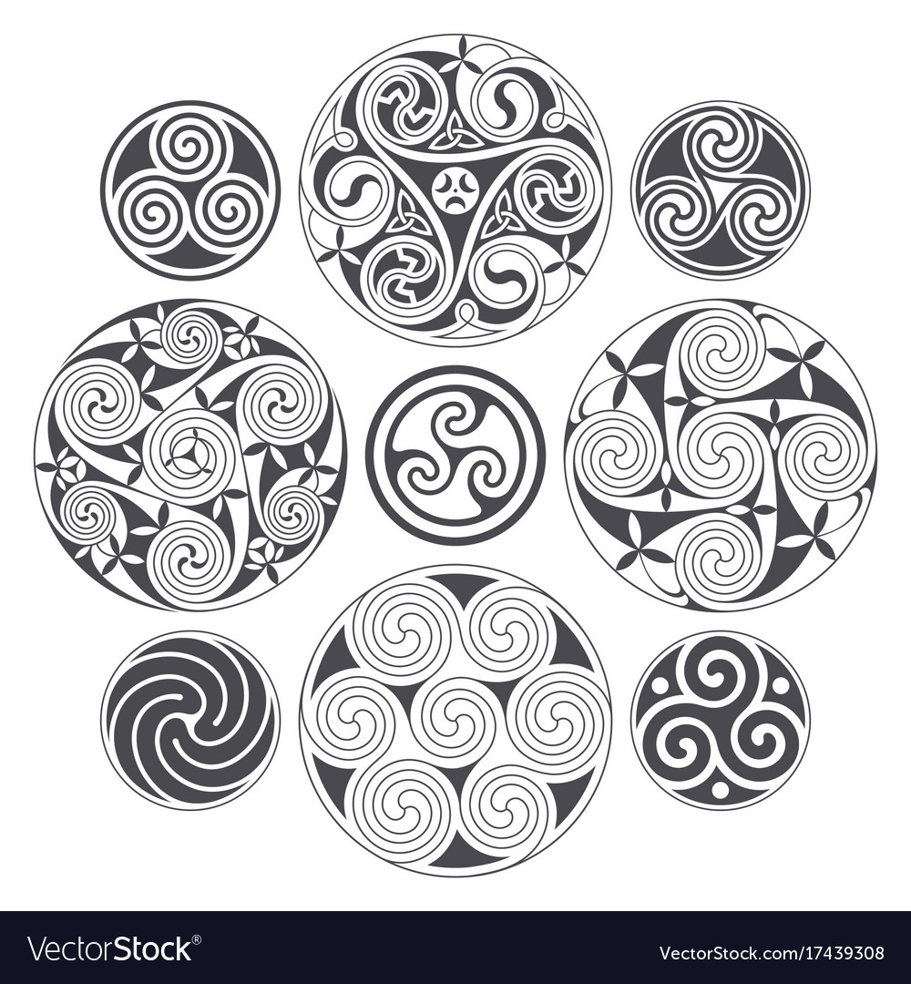 Celtic spiral design for prints tattoo and Vector Image