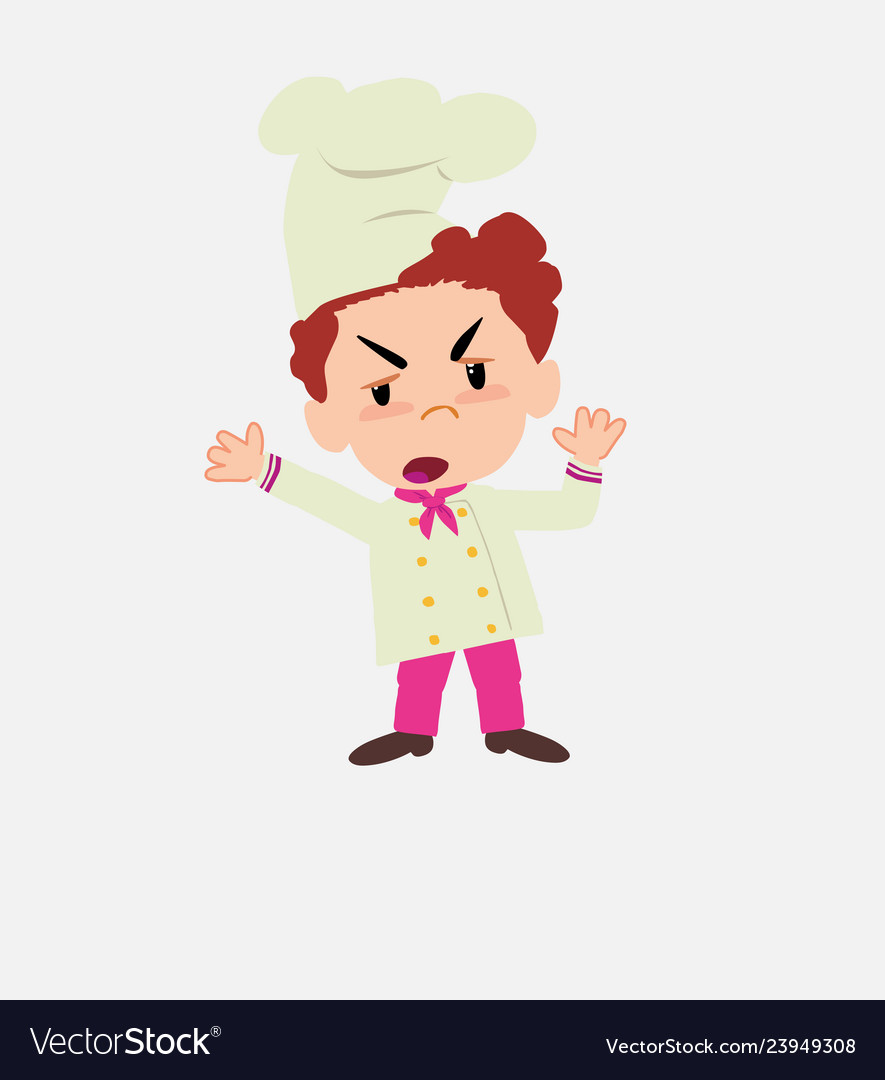 Chef argues something with a gesture of discontent vector image Chef argues something with a gesture of discontent