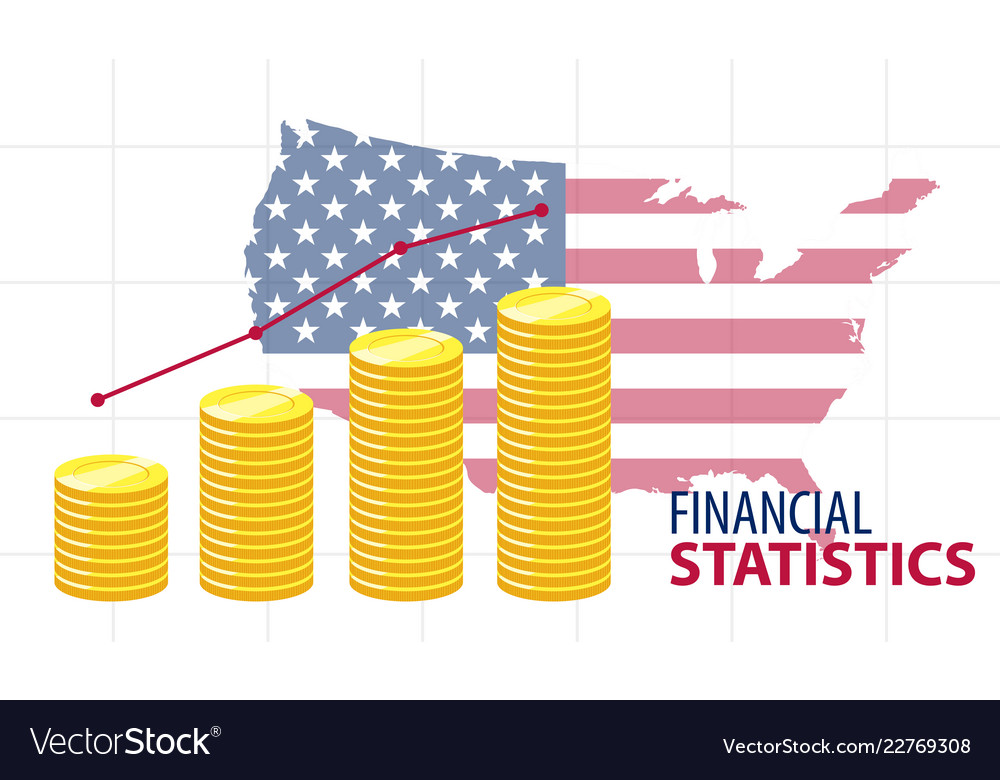 Financial Charts with Coins & Flags