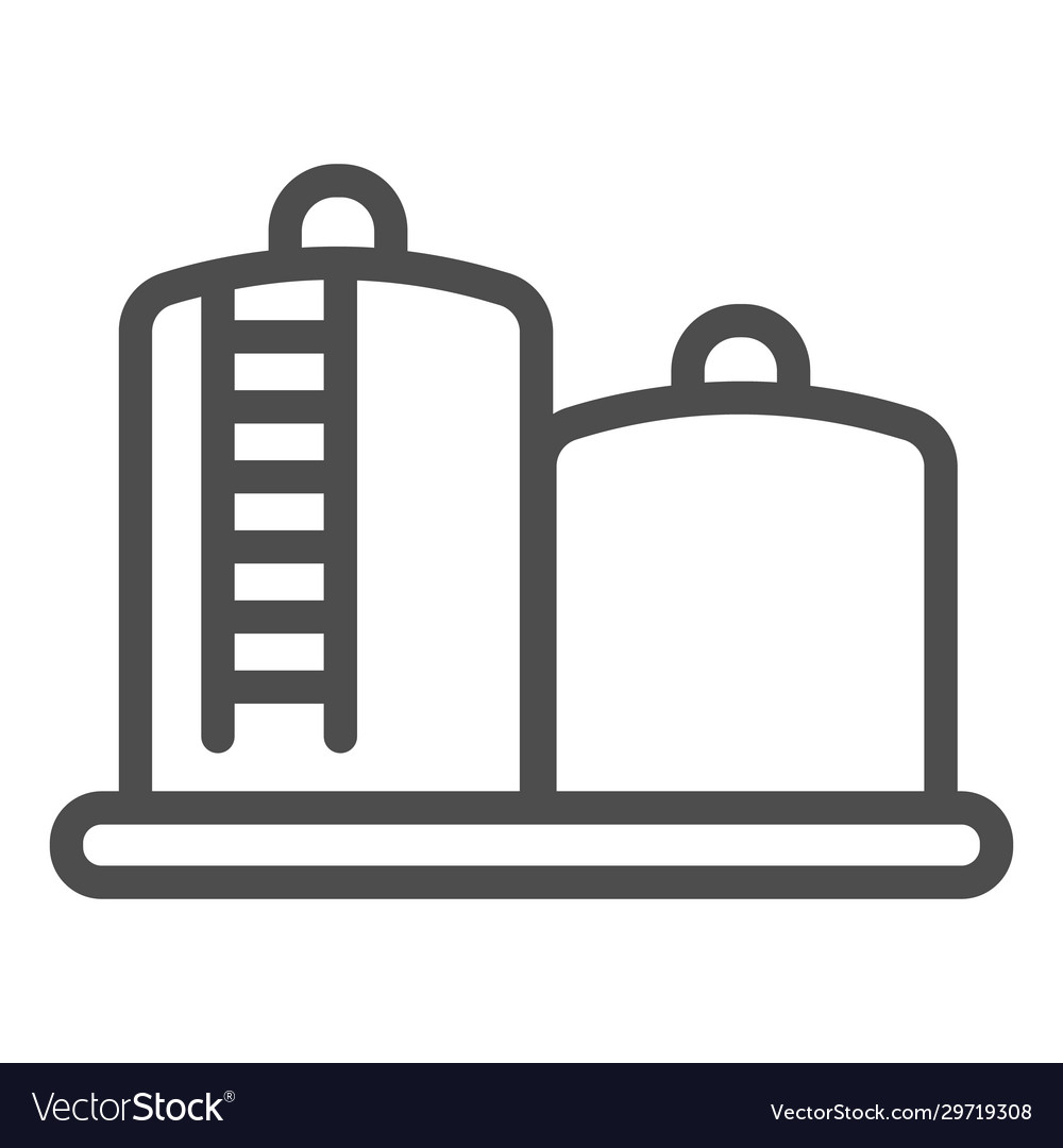 Fuel storage line icon tank farm with liquid oil Vector Image