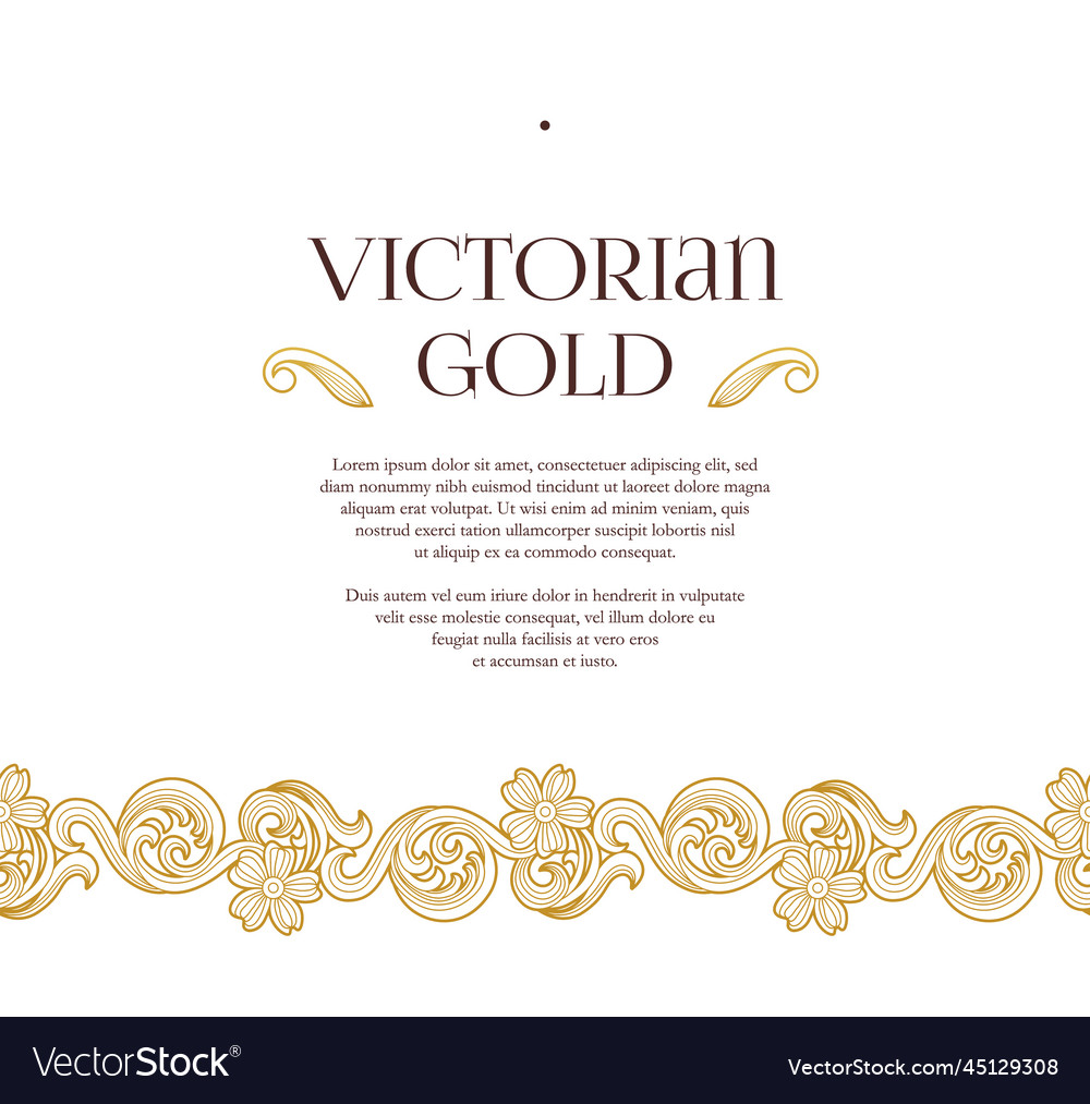 Golden seamless border for design template