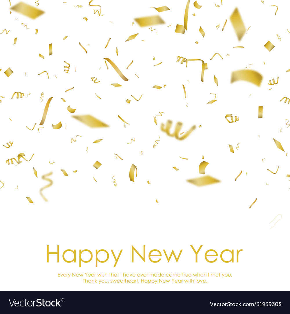 Happy new year or christmas card with confetti vector image Happy new year or christmas card with confetti