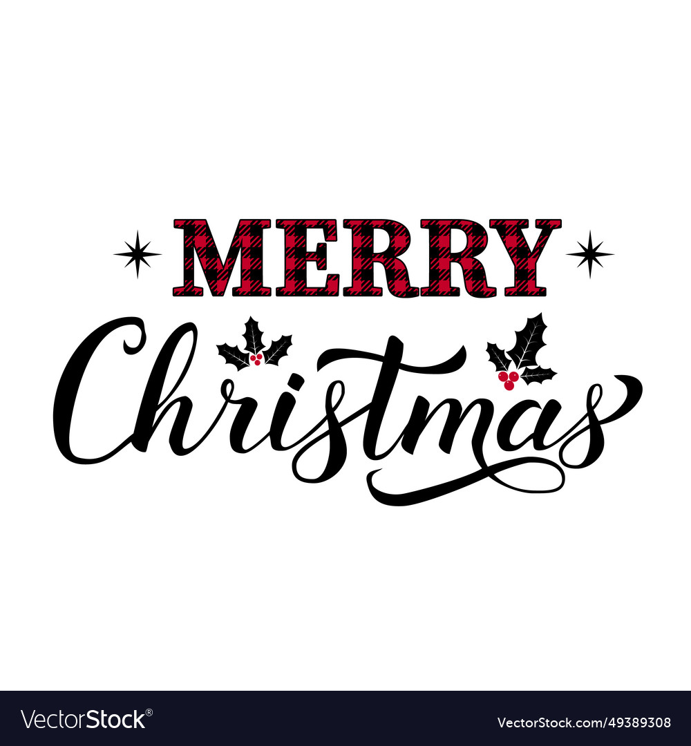 Merry christmas typography poster holidays quote Vector Image