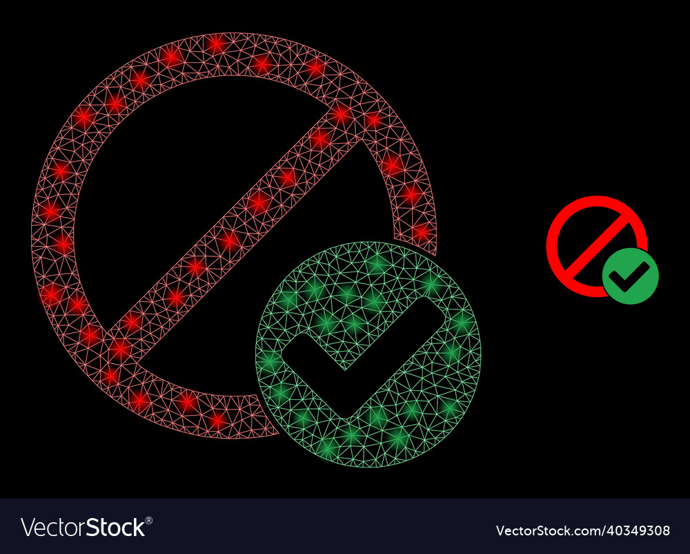 Mesh web true reject with glowing wire vector image Mesh web true reject with glowing wire