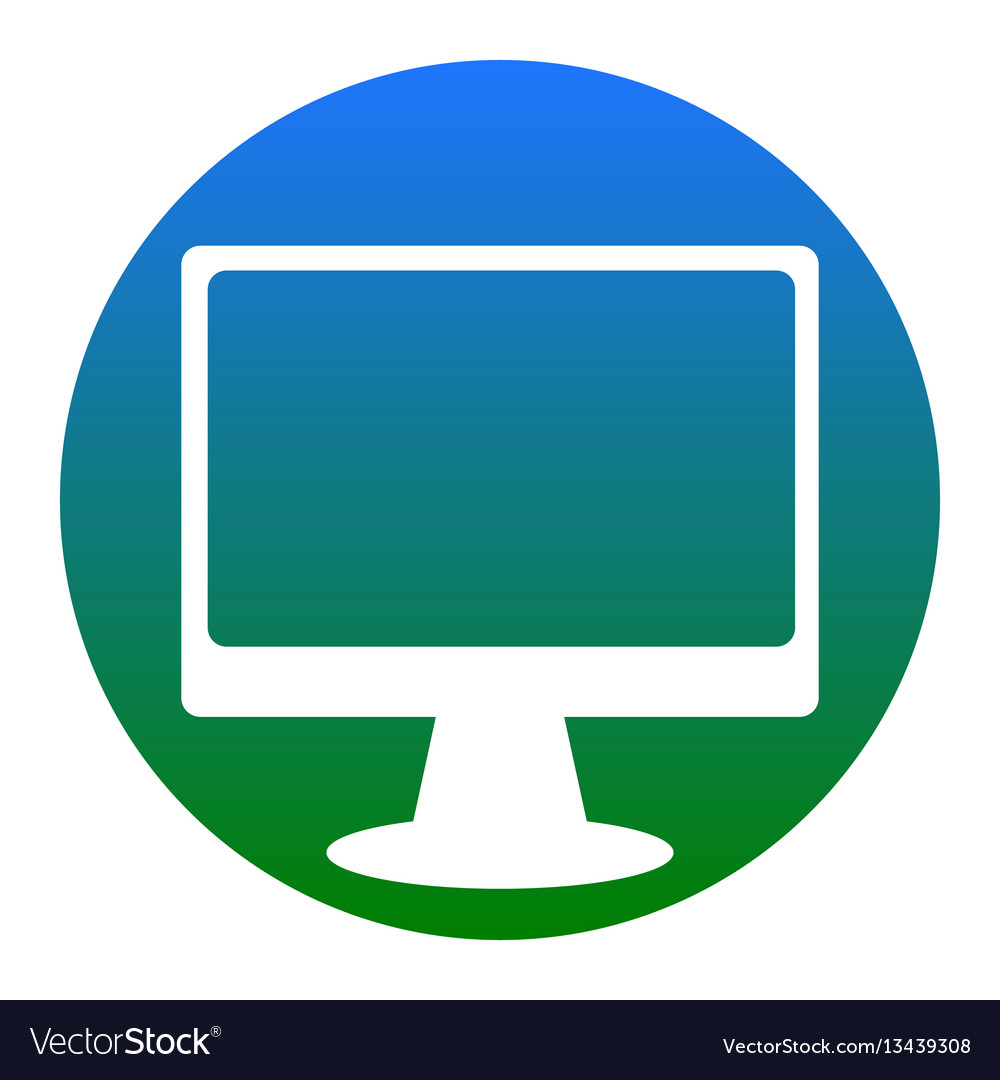 Monitor with brush sign white icon Royalty Free Vector Image