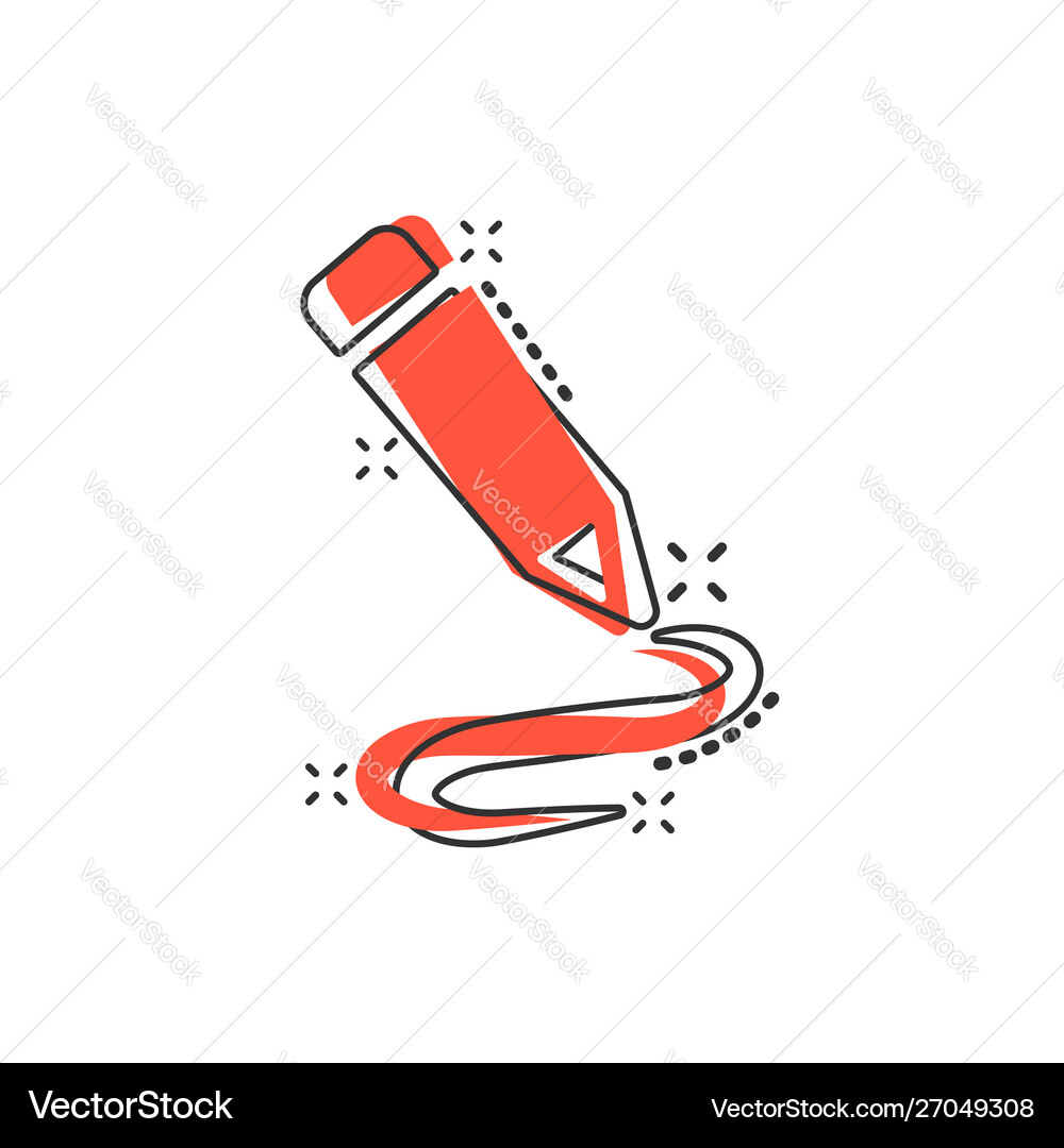 Pencil notepad icon in comic style document write Vector Image