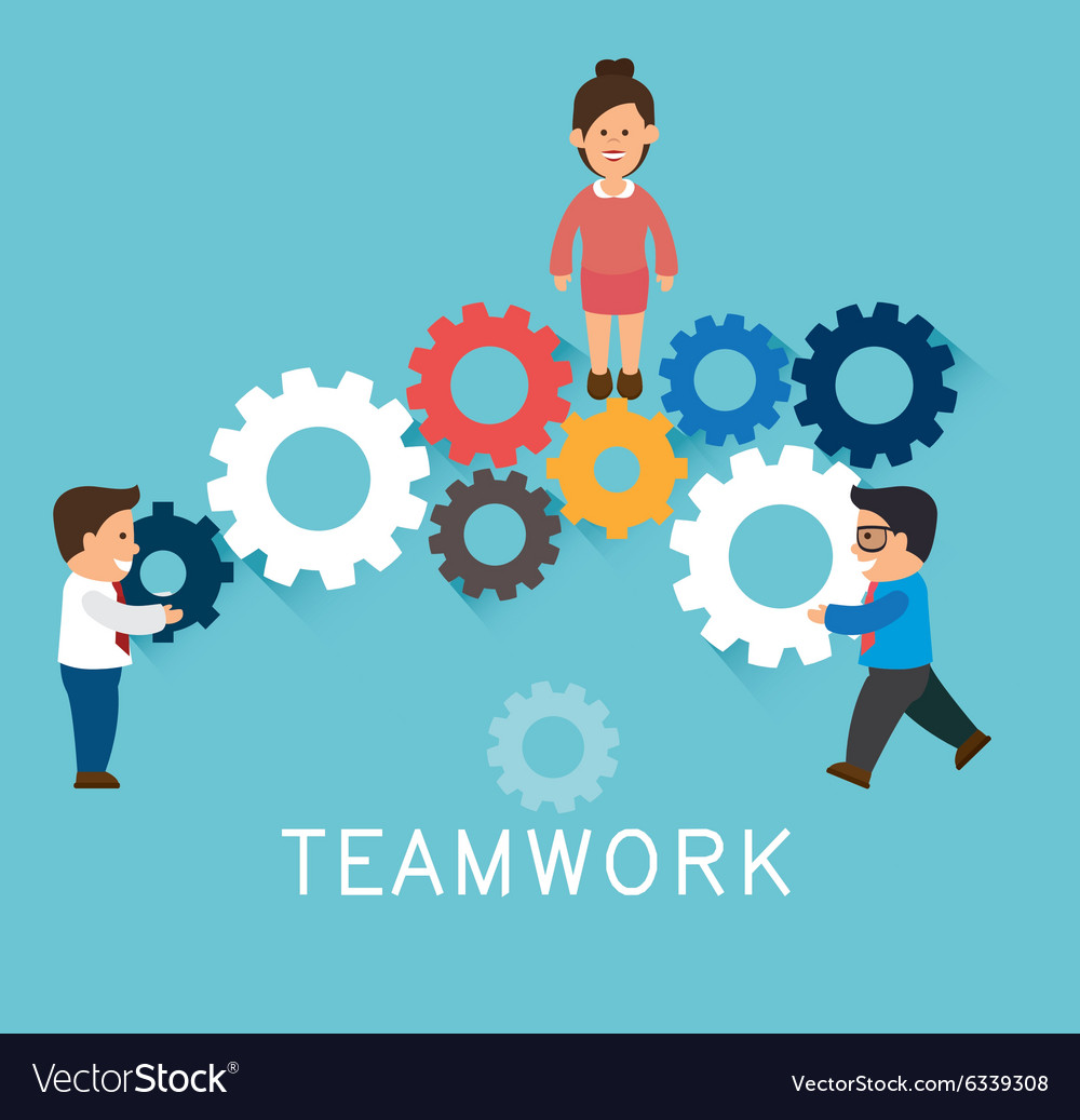 Teamwork support and leadership Royalty Free Vector Image