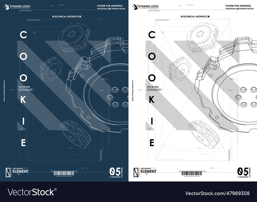 Technical style cookies design and development