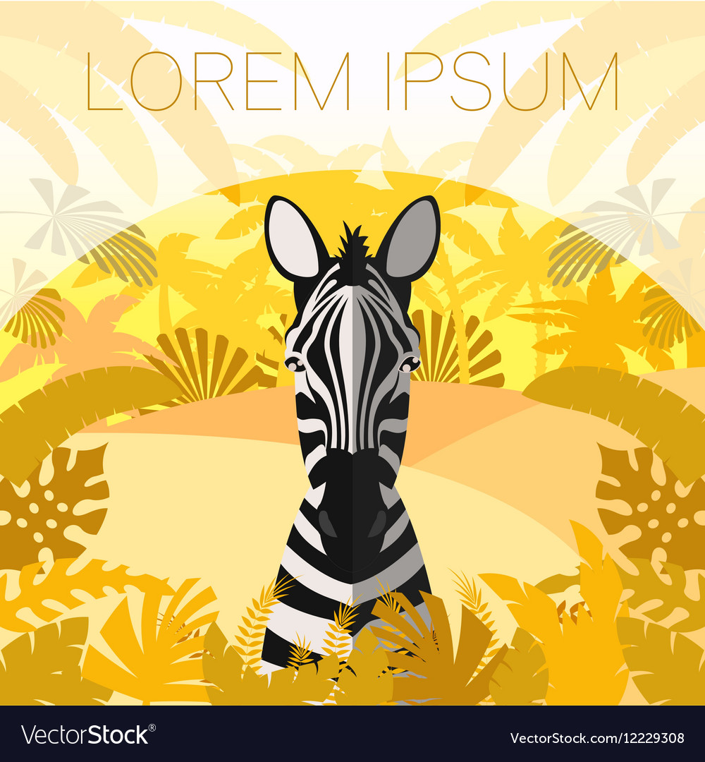 Zebra in Jungle Setting