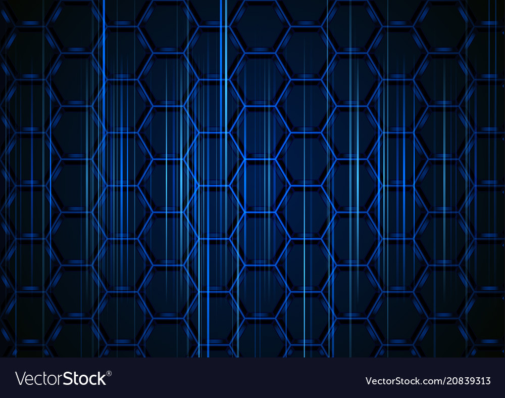 Blue hexagonal structure with light stripes vector image Blue hexagonal structure with light stripes