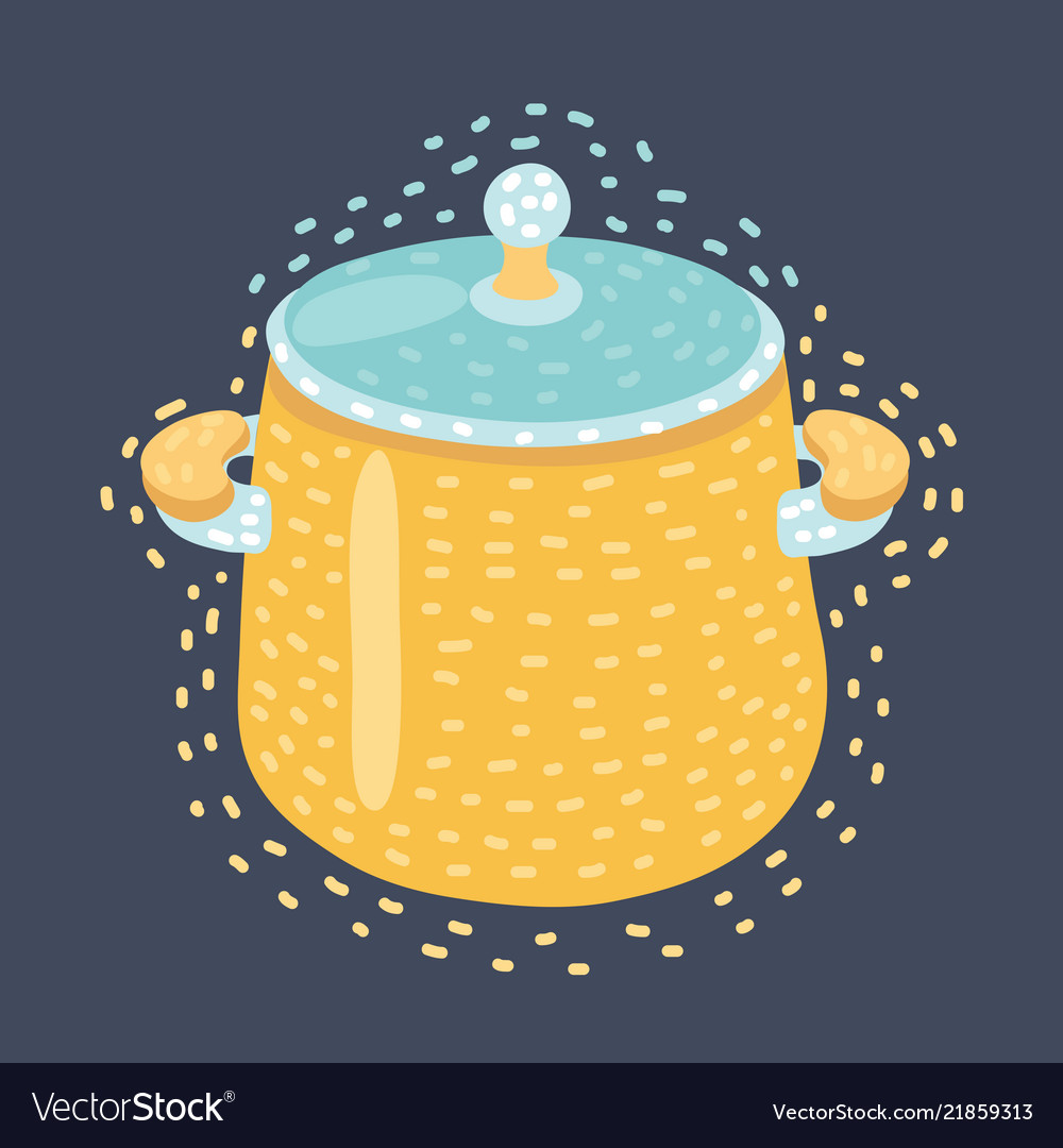 Cartoon saucepan drawing Royalty Free Vector Image