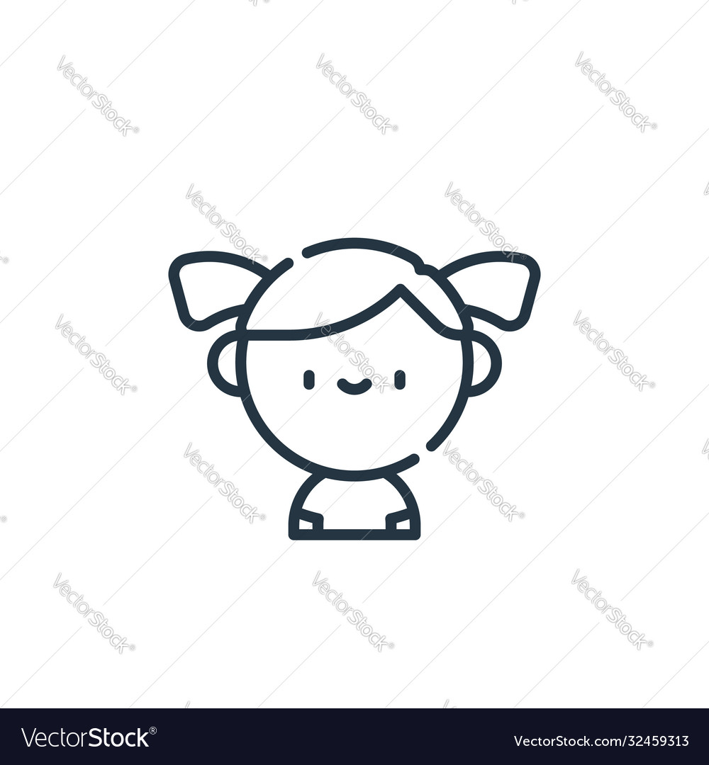 Daughter Icon Editable Stroke Royalty Free Vector Image