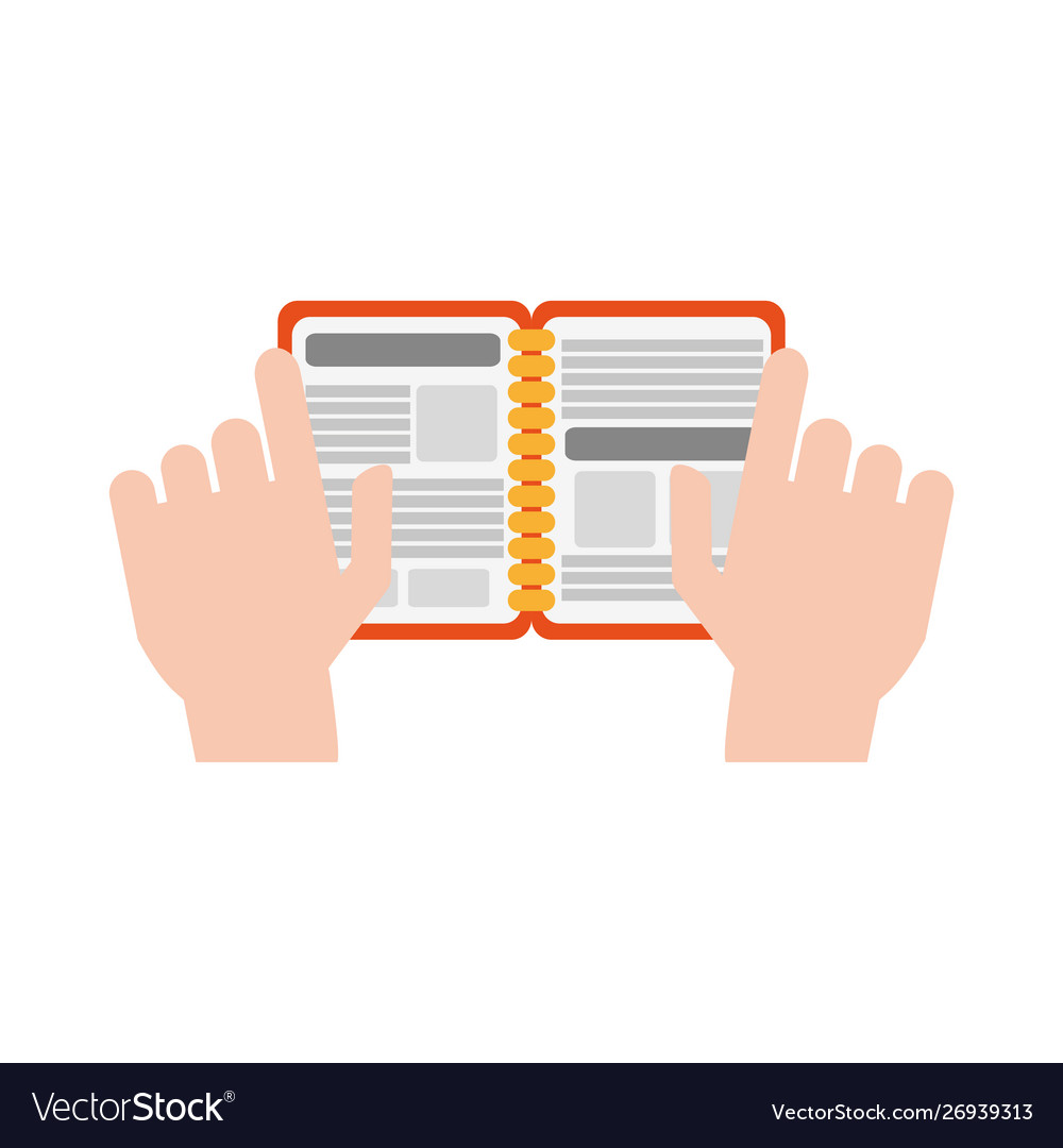 Hands with address book
